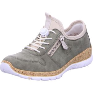 Rieker N42G0 Lage sneakers voor dames, losse inlegzool, groen 52, 41 EU