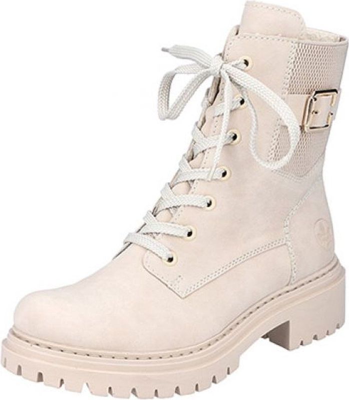Rieker - Casual Gesloten Booties - Beige - Synthetisch - Zijrits - Decoratieve Gesp