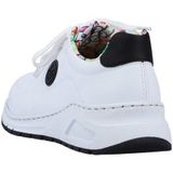 Rieker Sneakers - Wit - Memosoft Binnenzool - Veterschoen - Sleehak