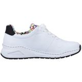 Rieker Sneakers - Wit - Memosoft Binnenzool - Veterschoen - Sleehak