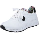 Rieker Sneakers - Wit - Memosoft Binnenzool - Veterschoen - Sleehak