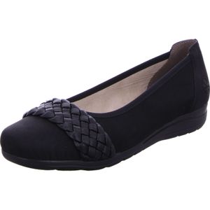 Rieker L9358 ballerina's voor dames, zwart.