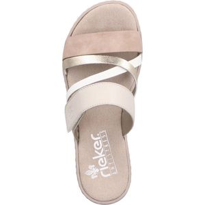 Rieker Slipper - Vrouwen - Beige/Taupe/goud - Maat 39