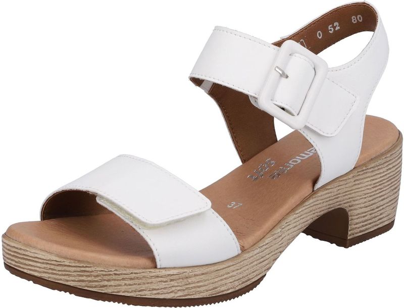Remonte - D0n52 - Sandalen - Wit - Glad Leer - Blokhak