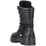 Rieker - X8521 - Enkellaarsjes - Zwart - Textiel - Blokhak 4.5 cm