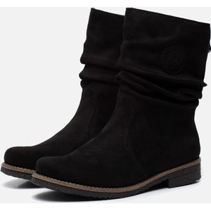 Zwarte Imitatieleren Graceland Enkellaarsjes met rits Platte zool