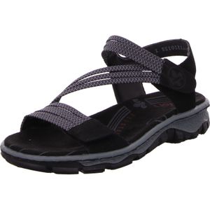 Rieker dames trekking sandalen 68871, zwart.