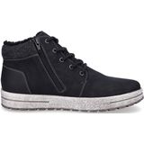 Kuitlaarzen - Zwart/Grijs - Vetersluiting/Ritssluiting - Blokhak