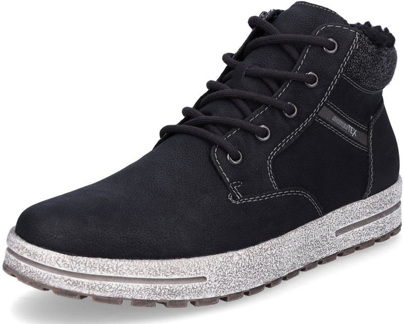 Kuitlaarzen - Zwart/Grijs - Vetersluiting/Ritssluiting - Blokhak