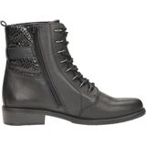 Remonte - D0F72 - Veterboot - Zwart - Leer - Verwisselbaar Voetbed