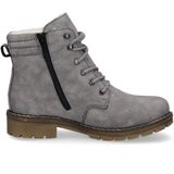 Veterlaarsjes - Effen - Imitatieleer - Ronde Neus - Platte Hak