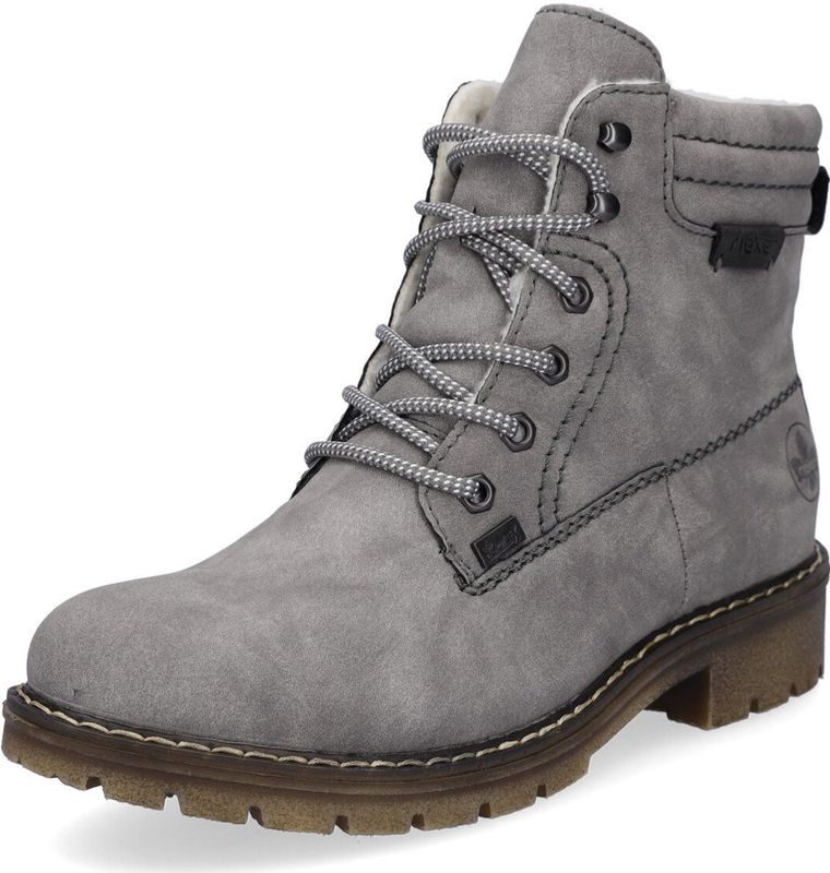 Veterlaarsjes - Effen - Imitatieleer - Ronde Neus - Platte Hak