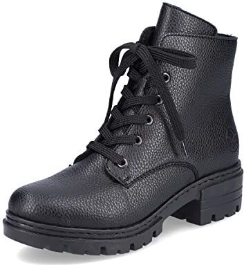 Rieker Dames veterlaarzen 76840, vrouwen laarzen, zwart, 39 EU