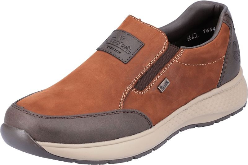 Rieker - Instappers - Bruin - Leer - RiekerTEX - Water- en Vuilafstotend