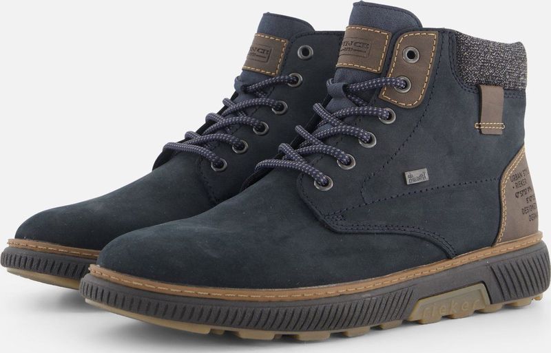 Rieker - Veterboot - Nubuck - Zwart - Textiel Details