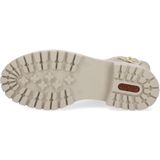 Veterschoenen - Beige - Profielzool - Stretch aan Schacht - Blokhak - Rond