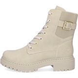Veterschoenen - Beige - Profielzool - Blokhak - Vetersluiting