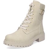 Veterschoenen - Beige - Profielzool - Blokhak - Vetersluiting