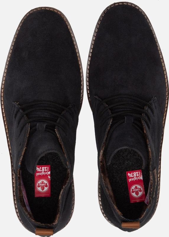 Rieker - Nette Heren Schoen - Suède - Zwart