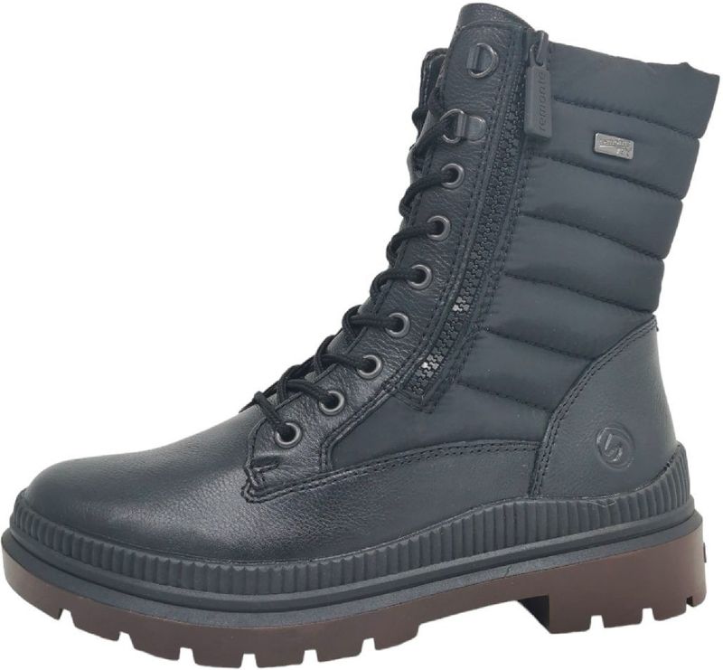 Remonte - D0C76-01 Veterboot - Zwart - Leer/Synthetisch