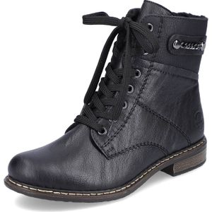 Rieker DAMES Enkellaarzen 71248, Vrouwen Veterlaarsjes,laarzen,chukka boot,korte laarzen,veterschoenen,Zwart (schwarz / 00),40 EU / 6.5 UK