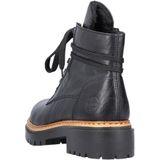 Rieker - Veterlaarsjes - Zwart - Synthetisch - Blok Hak - Normaal Breedte