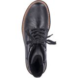 Rieker - Veterlaarsjes - Zwart - Synthetisch - Blok Hak - Normaal Breedte