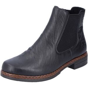 Rieker DAMES Enkellaarzen 75170, Vrouwen Chelsea Laarzen,laarzen,halve laarzen,bootie,sliplaars,plat,Zwart (schwarz / 00),36 EU / 3.5 UK