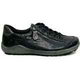 Remonte - R1402 - Damessneakers - Zwart - Echt Leer - Waterafstotend