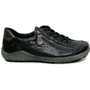 Remonte - R1402 - Damessneakers - Zwart - Echt Leer - Waterafstotend
