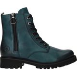 Veterboots - Petrol - Blokhak - Vetersluiting - Used Look