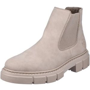 Rieker DAMES Enkellaarzen M3854, Vrouwen Chelsea Laarzen,laarzen,halve laarzen,bootie,sliplaars,plat,Beige (beige / 62),37 EU / 4 UK