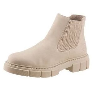 Rieker DAMES Enkellaarzen M3854, Vrouwen Chelsea Laarzen,laarzen,halve laarzen,bootie,sliplaars,plat,Beige (beige / 62),43 EU / 9 UK