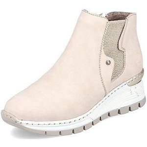 Rieker DAMES Enkellaarzen N8361, Vrouwen Chelsea Laarzen,verwisselbaar voetbed,laarzen,halve laarzen,bootie,sliplaars,plat,Beige (beige / 62),39 EU / 6 UK