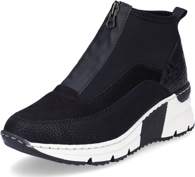 Enkellaarsjes - Effen - Imitatieleer - Sleehak - Ritssluiting