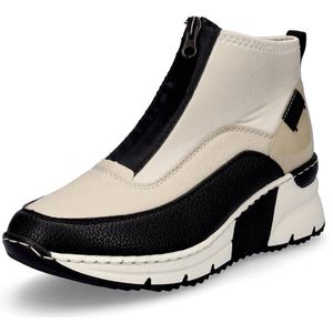 Enkellaarsjes - N6352 - Imitatieleer - Color-Blocking - Sleehak