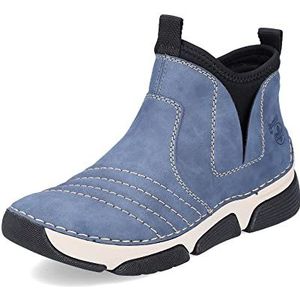 Rieker DAMES Sneakers 45980, Vrouwen Slip-On,lage schoen,straatschoenen,vrije tijd,sportief,Blauw (blau kombi / 14),36 EU / 3.5 UK