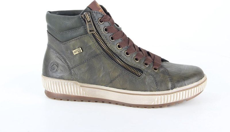 Remonte - D0772 - Enkellaarsjes - Groen - Echt Leer