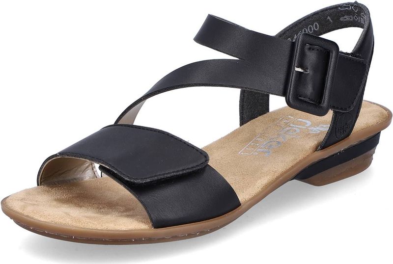 Rieker Sandalette, Sommerschuh, Sandale, Keilabsatz, mit Klett