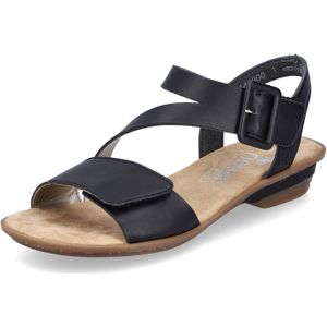 Zwart - Sandalen - Sleehak - Klittenband - Open Neus