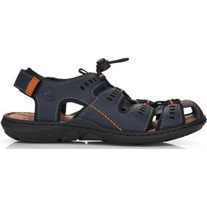 Rieker, Blauwe Platte Sandalen voor Heren Blauw, Heren, Maat:41 EU