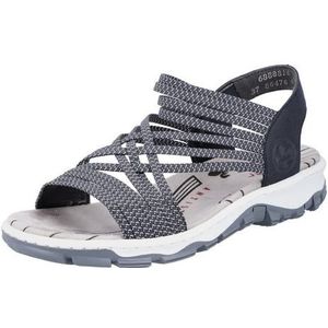 Rieker 68888 Trekkingsandalen voor dames, Blauw combi., 39 EU