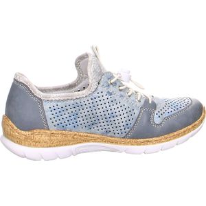 Rieker dames slip-on schoenen N4255-12 metallic blauw