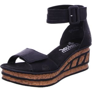 Rieker - 68194 - Sandalen - Zwart - Kunstleer - Klittenbandsluiting