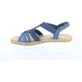 Rieker - Dames - Sandalen - Blauw Donker - Nubuck - Plateauzool