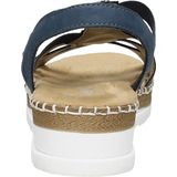 Rieker - Dames - Sandalen - Blauw Donker - Nubuck - Plateauzool