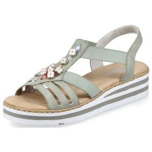 Rieker Riemchensandale, Sommerschuh, Sandalette, Keilabsatz, mit Schmuckelementen