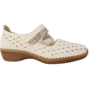 Rieker -Dames -  off-white/ecru/parel - ballerina's & mocassins - maat 37