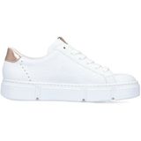 Rieker - N5904 - Damessneakers - Weiss - Hoogwaardige Materialen - Plat Design