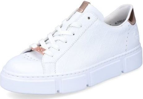 Rieker - N5904 - Damessneakers - Weiss - Hoogwaardige Materialen - Plat Design